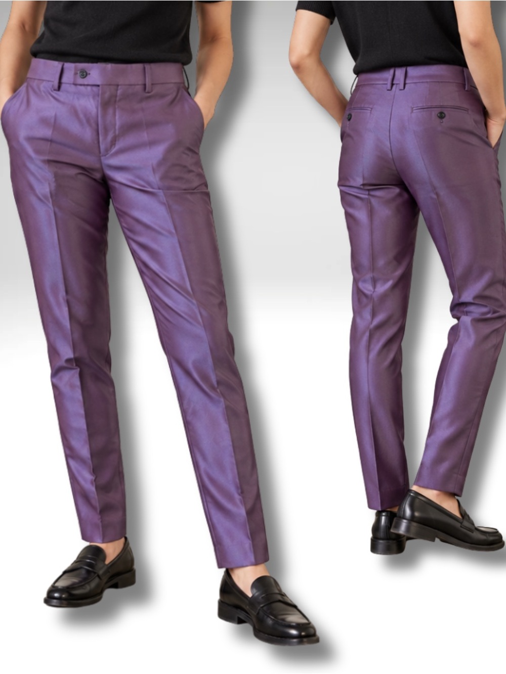 NWT Egara Purple Sharkskin Skinny Fit Stretch Dress Pants 29x32